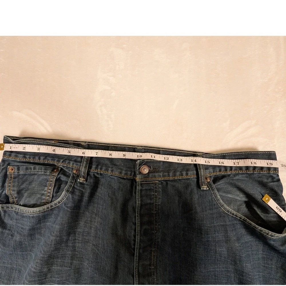 Levis 501 Original Fit Mens Dark Wash Indigo Button Fly Jeans 40x31 501-0444⬇️